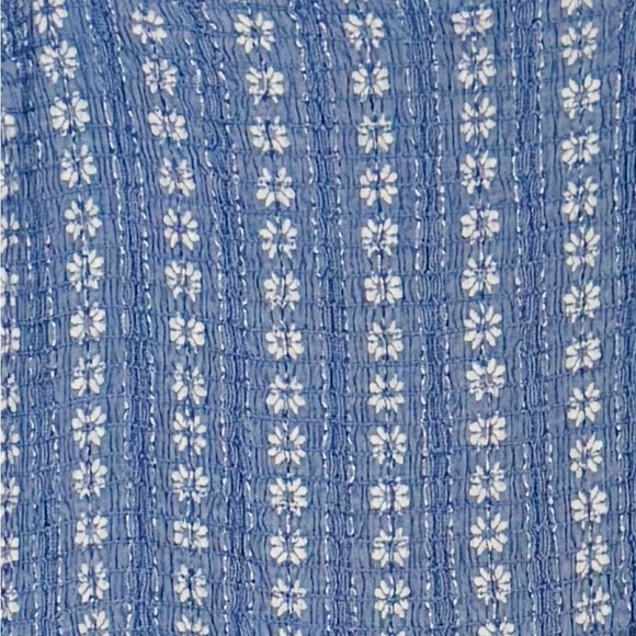 Draper James Blue Cotton Print Tie Shoulder Tiered MAXI  Smocked Sundress IX - Picture 14 of 16